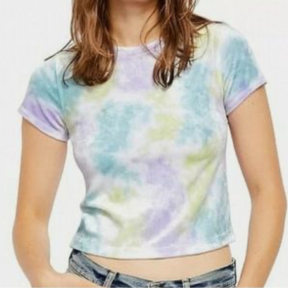 Free People Tie Dye Crop Fitted T-Shirt
